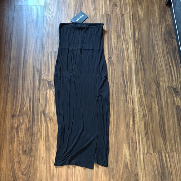 $Black bandeau split front midi dress - Picture 4 of 5